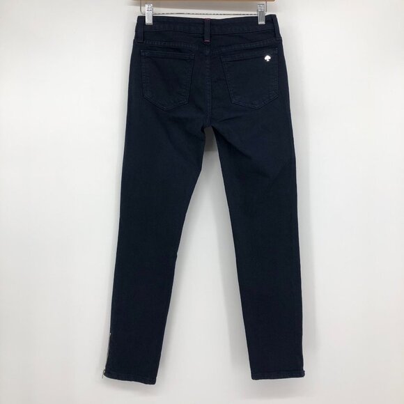 Kate Spade  Broome Street Dark Wash Blue Skinny Jeans Size 25 Zipper Ankles - Picture 3 of 15